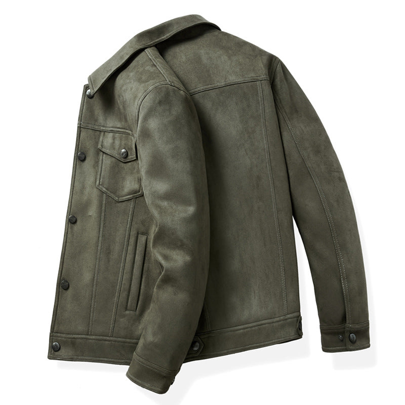 Fashion Retro Trend Slim Fit Handsome Casual Turn-down Collar Coat Men