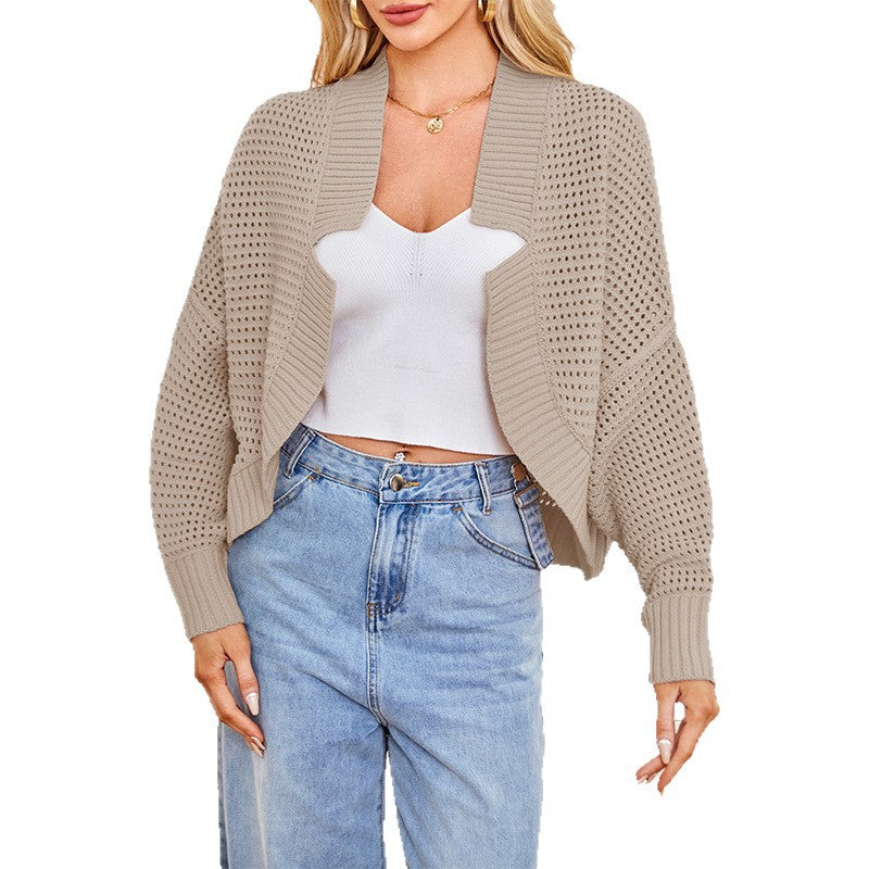 Fashionable Batwing Sleeve Knitted Cardigan Sweaters Coat