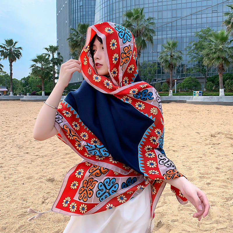 Ethnic Style Outdoor Walking Keep Warm Sun Block Shawl