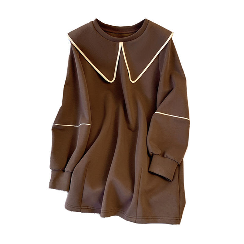 Krave Sweater Dame Casual Løs Slankende Mellemlang Fleecejakke