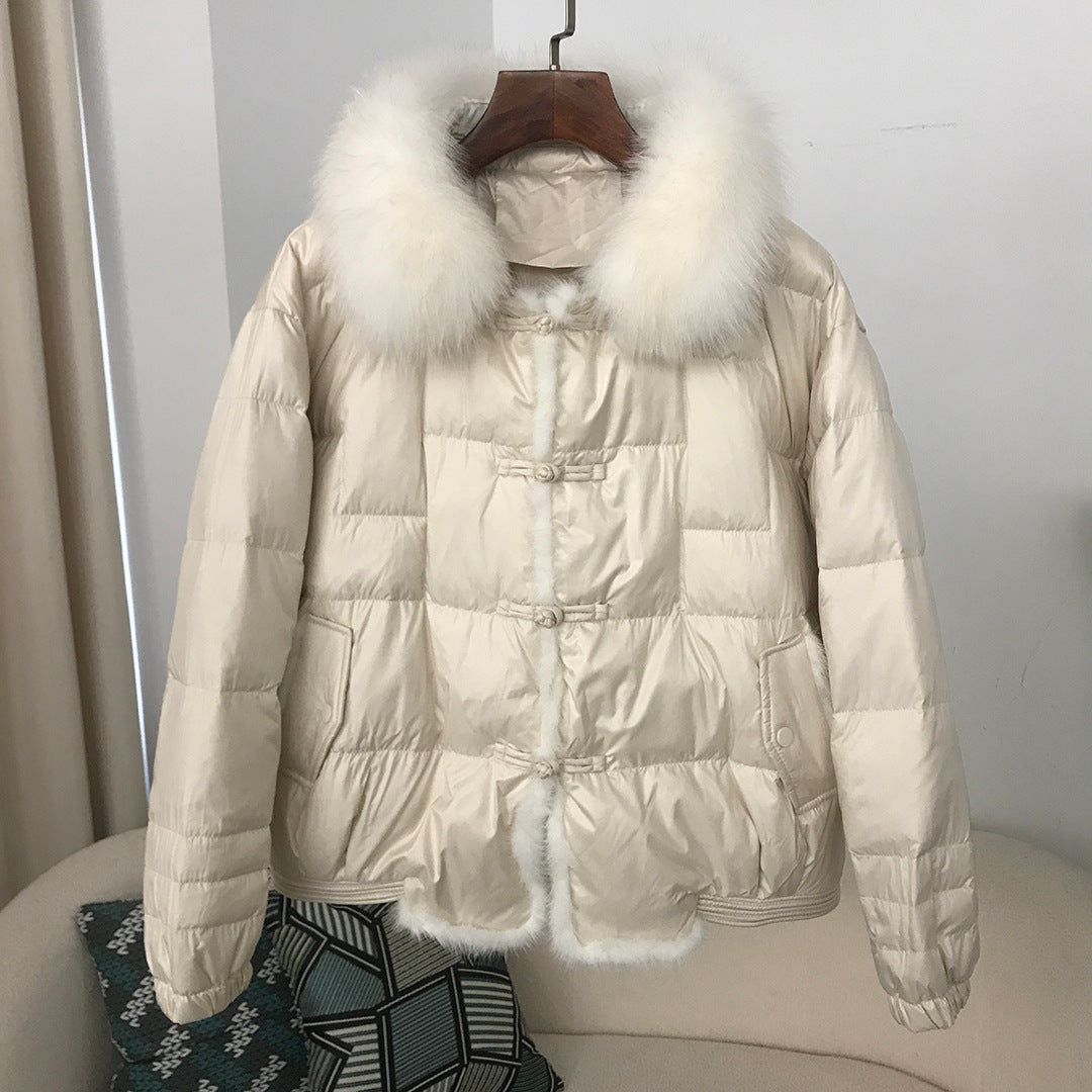 Down Jacket Short Loose Fashion Retro Patchwork Coat