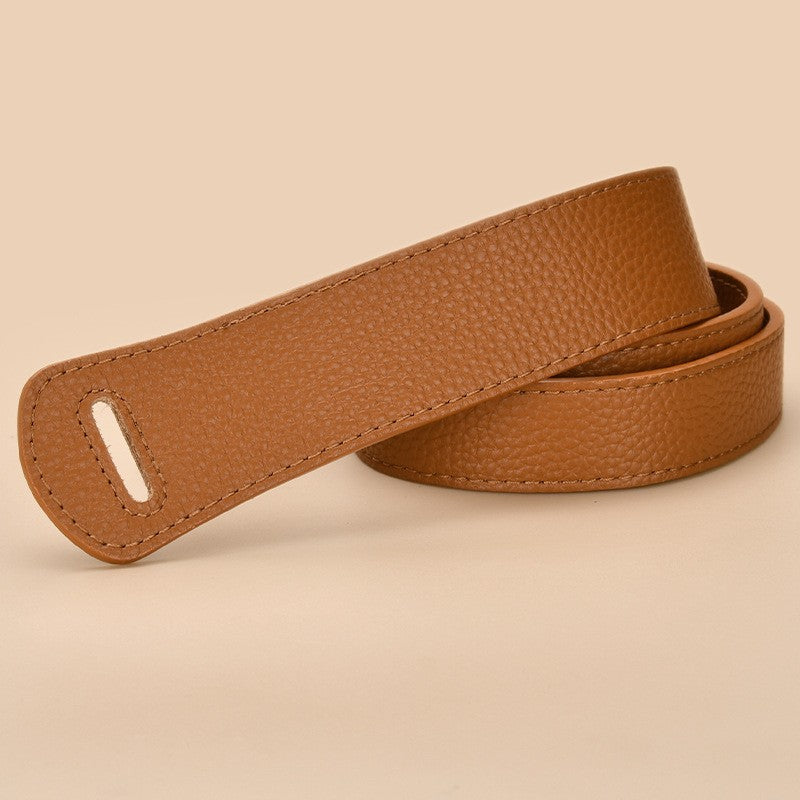 Top Layer Cowhide Belt For Women's Knotting And Versatile Decoration