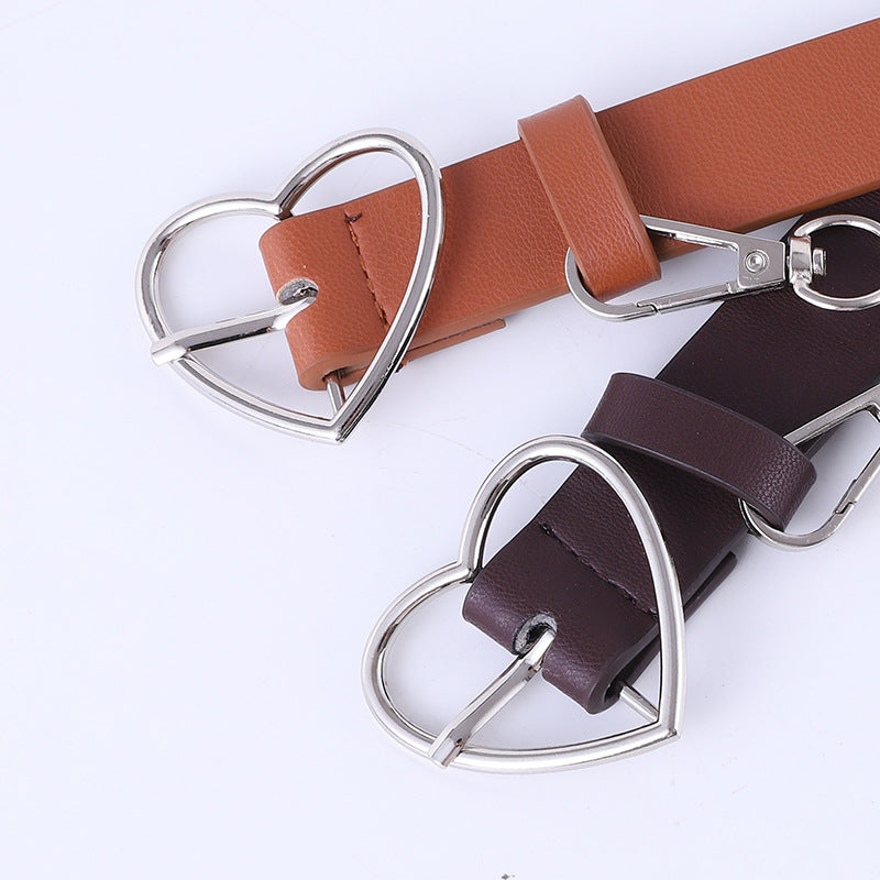 Punk Heart Eyelet Buckle Cutout Decoration Ladies Belt