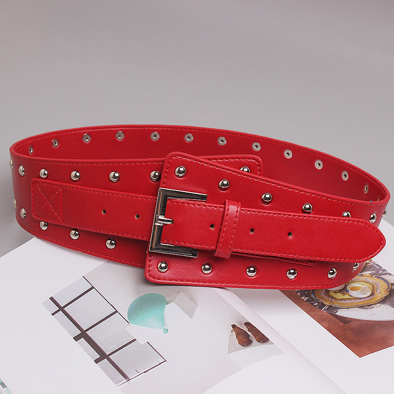 Wide-waisted Waistband With Retro Fashion Belt