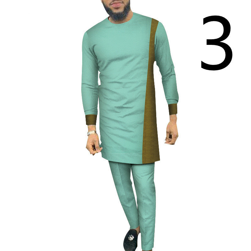 Men's Casual Long-sleeved Top And Pants Suit