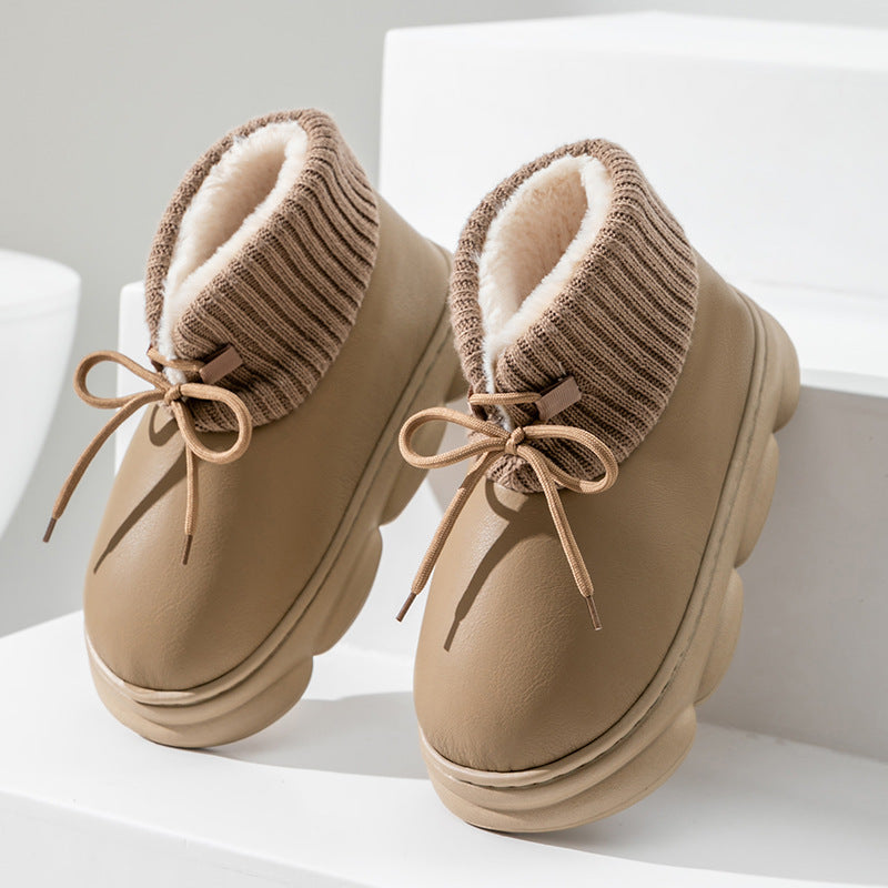 Waterproof High-top Cotton Slippers Women's Winter