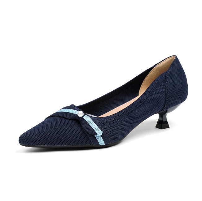 Woven Low-cut Pointed-toe Stilettos Knitted Shoes
