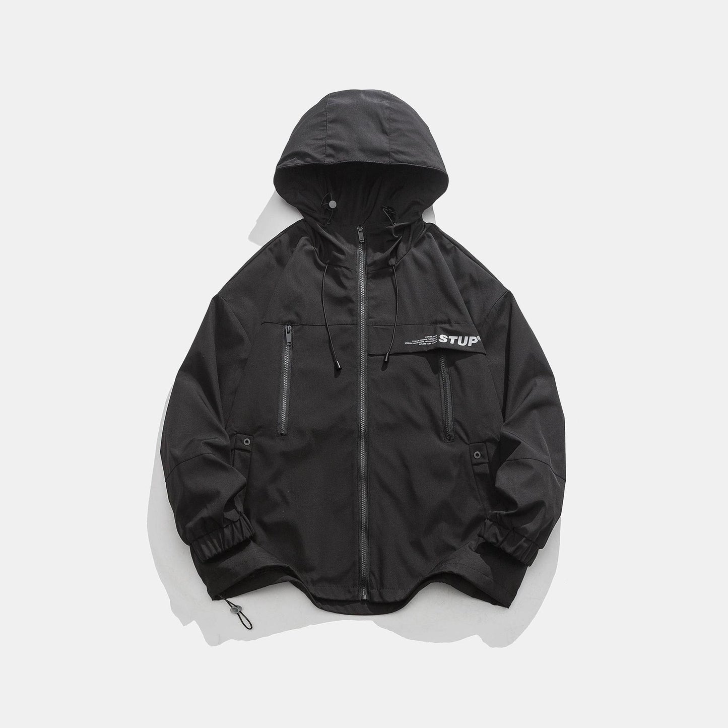 Hooded Jacket Trendy Brand Versatile Casual Pu Handsome Baggy Coat