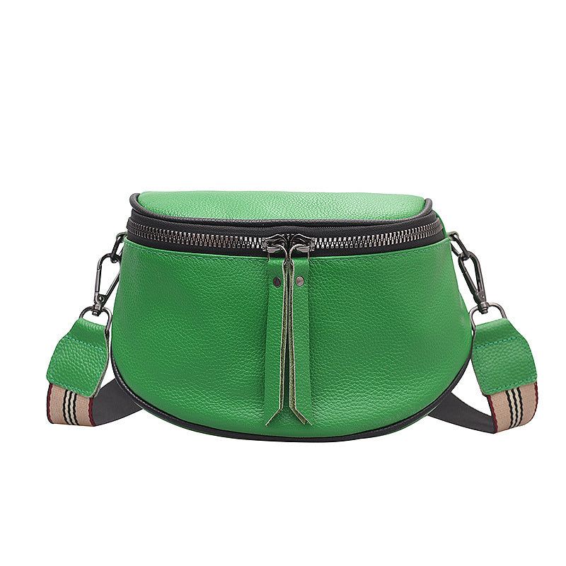 Women's Fashion Leather One-shoulder Cross-body Small Chest Bag