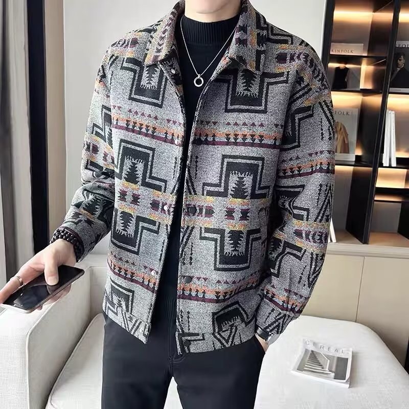 Men's Large Size Casual Retro Woolen Coat