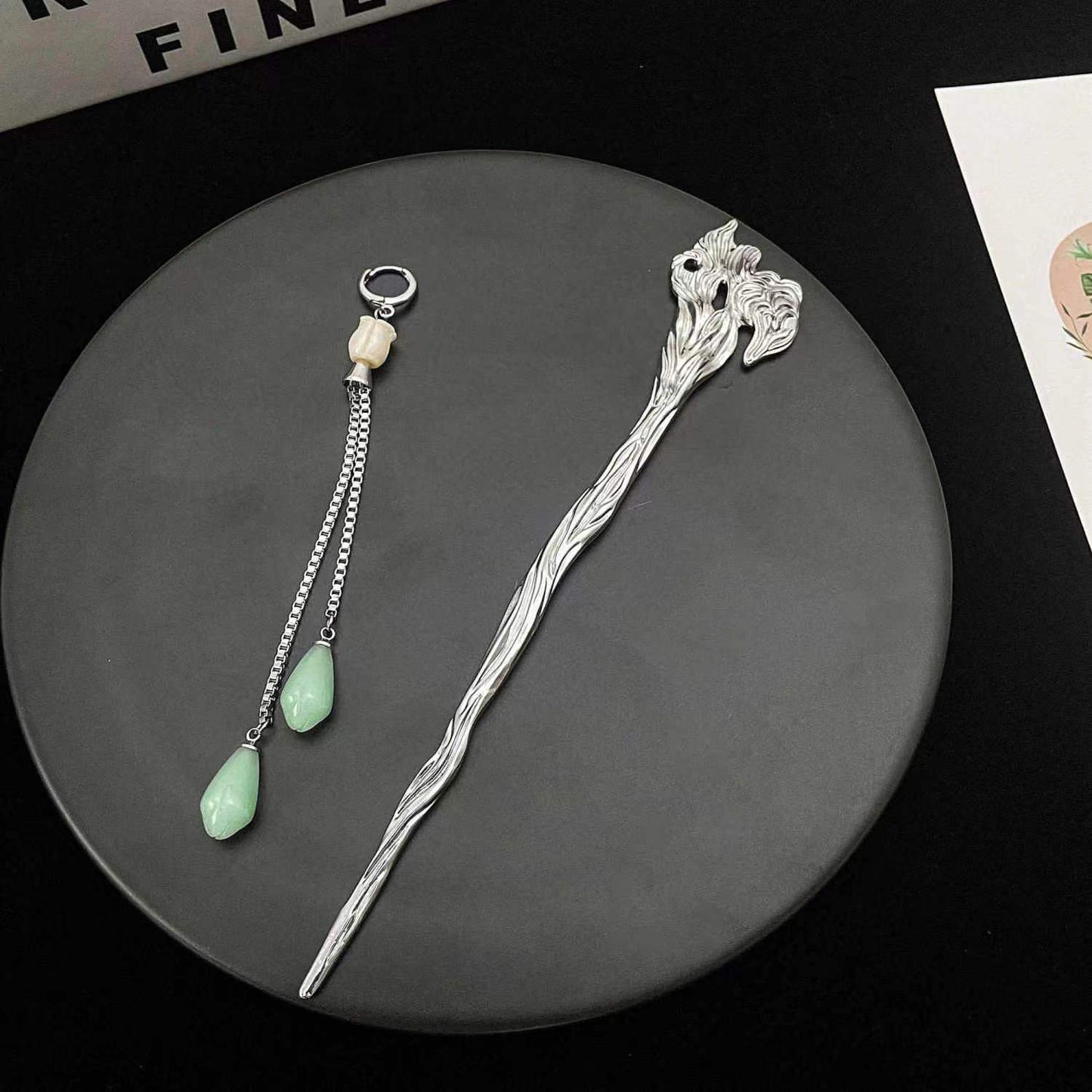 Jade Tassel Hairpin Female Niche Design