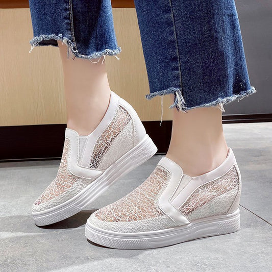 Ladies Lace Mesh Hollow Breathable Mesh Casual Shoes