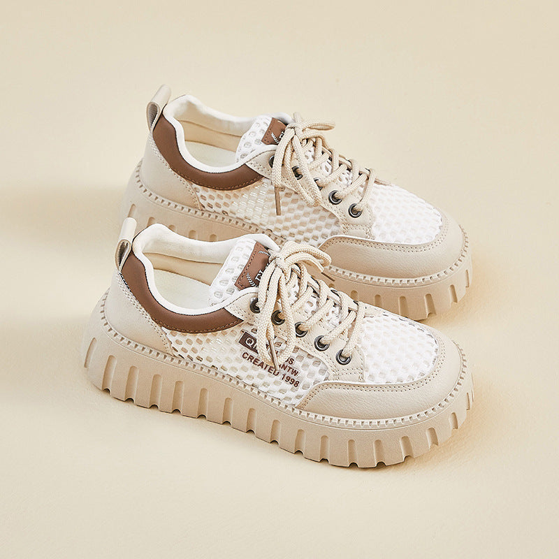 Womens Mesh Breathable Height-Boosting Sports Casual Shoes