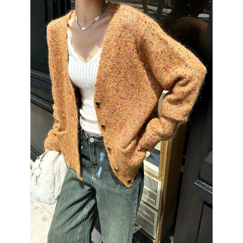 Loose Wool Sweater Top Coat
