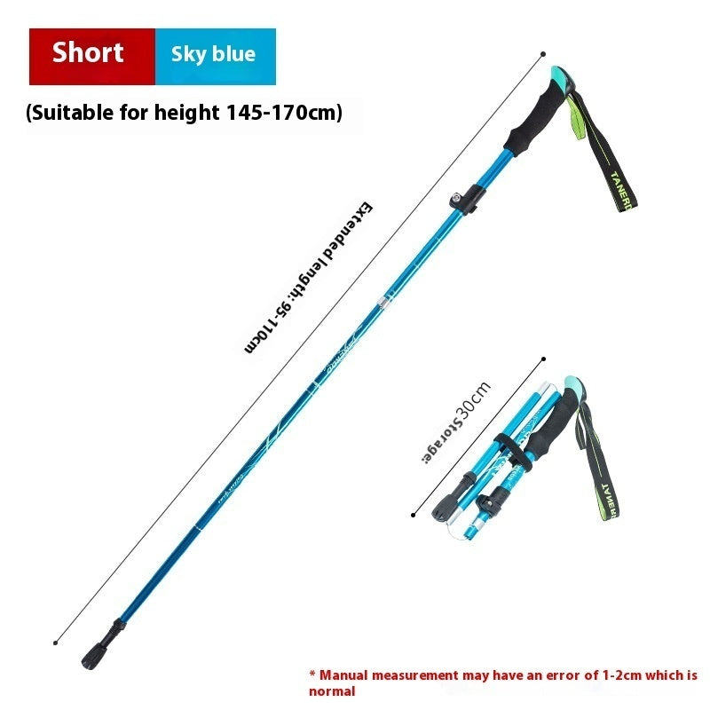 Legering Sammenfoldelig og Bærbar Teleskopisk Vandrestok/Alpenstock