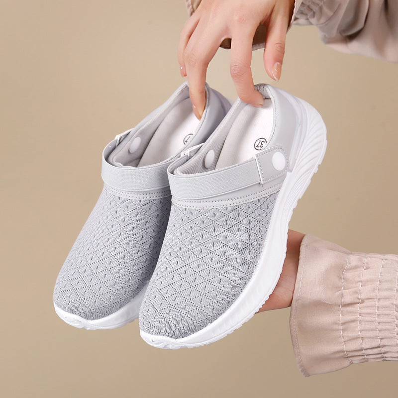 Summer New Breathable Casual Shoes Mesh Stylish Semi-slippers