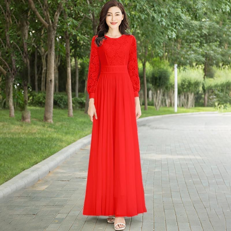 Womens Elegant Lace Hollow-Out Dress New Style