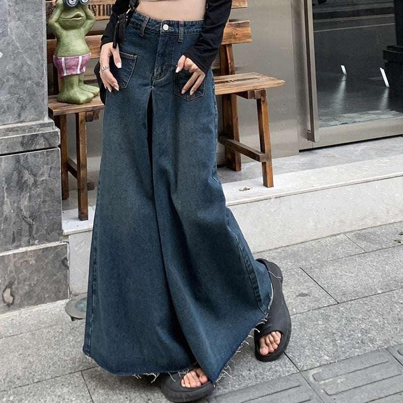Dame-retro-jeans med høj talje og smal pasform