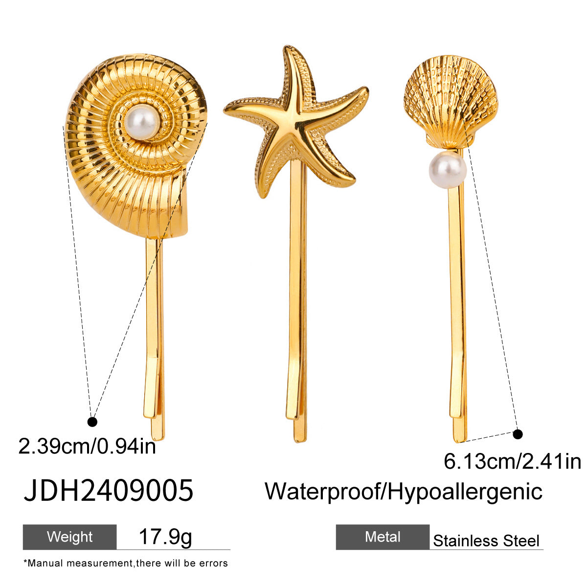 Lady's Flower Simple Titanium Steel Barrettes Suit