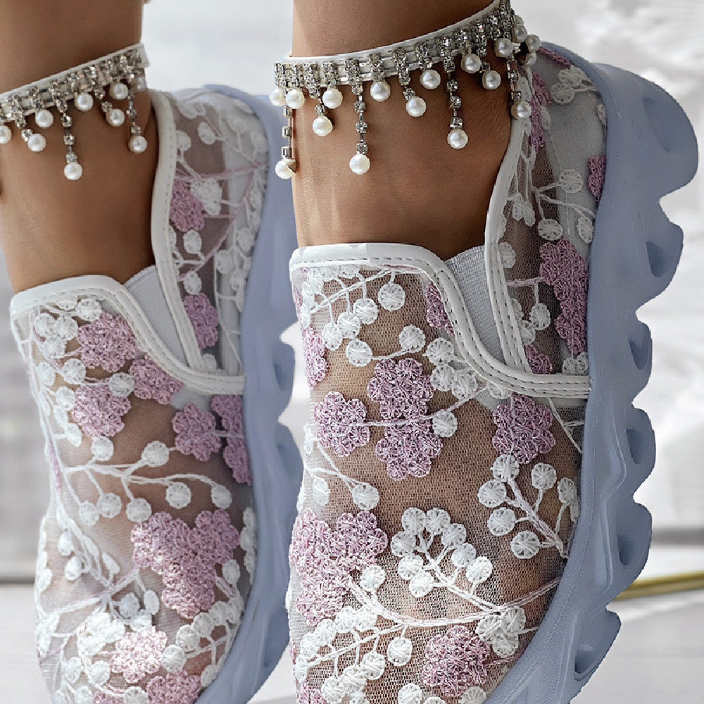 Sneakers til kvinder med farvet mesh
