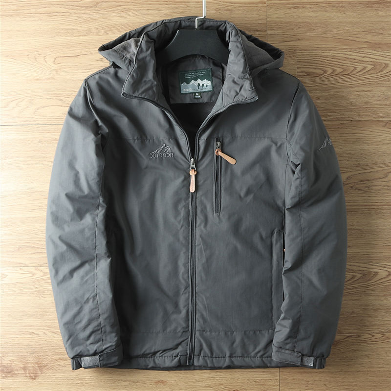 Men's Outdoor Casual Fleece And Thick Workwear Shell Jacket Jacket Tide