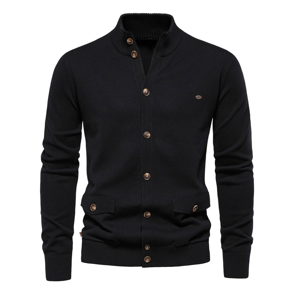 High Quality Business Casual Solid Color Sweater Men