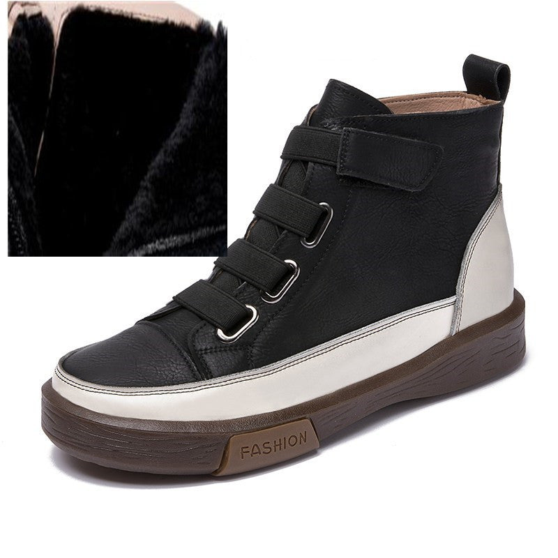 Martin Boots Women Autumn And Winter British Style Plus Velvet Single Boots