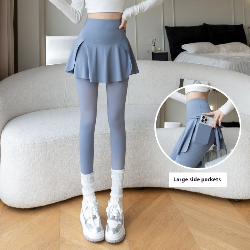 Spring New Fake Two-piece Outer Wear Sports Yoga Pants Women