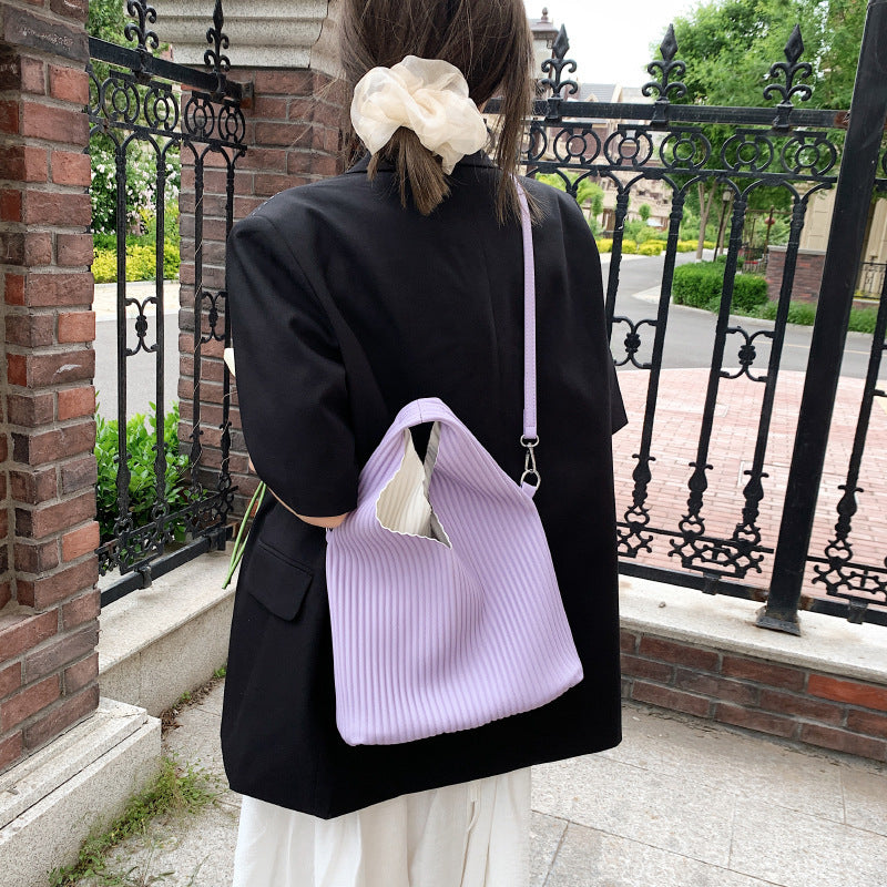 Women's Fashion Simple Striped Shoulder Bag