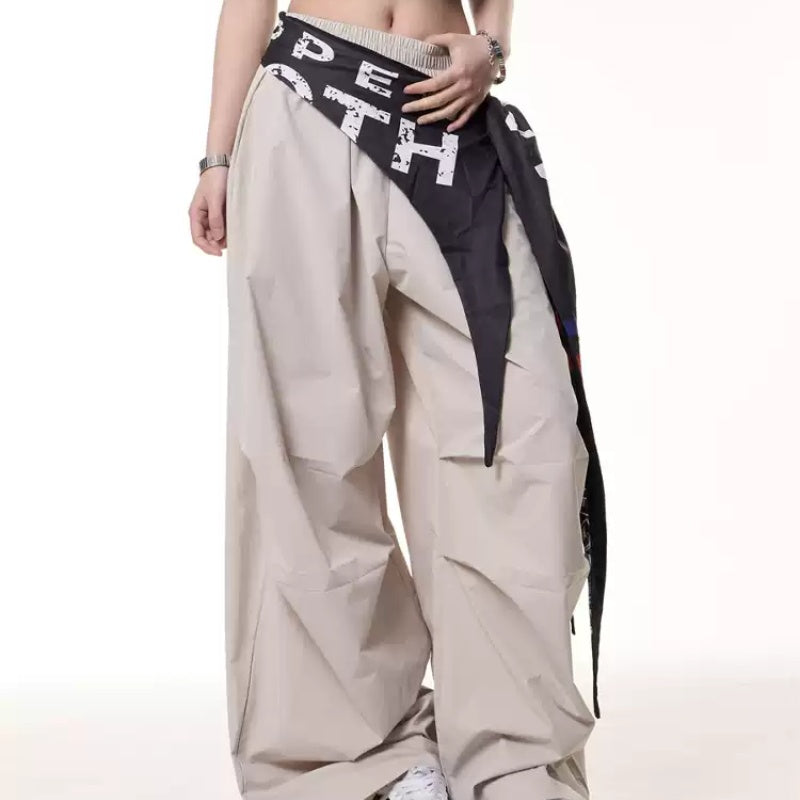 Women's Loose All-match Pleated Casual Pants With Fart Curtain Paratrooper Pants