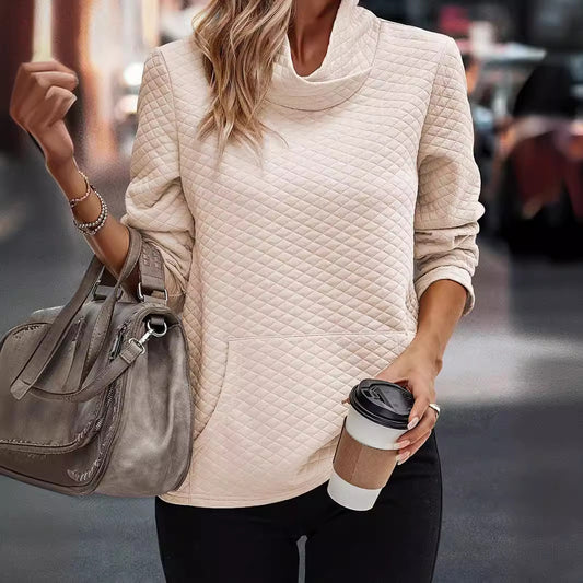 Efterår og vinter ny højhalset sweater afslappet top