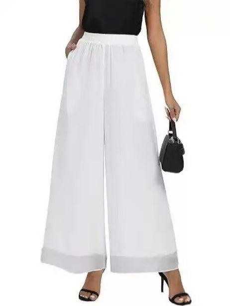 Casual Chiffon Wide-leg Pants A Trendy Loose-fitting Must-have Style For Laid-back Looks