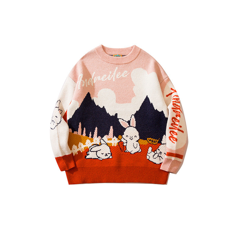 Men's Pullover Sweater Long Sleeve Loose Wool