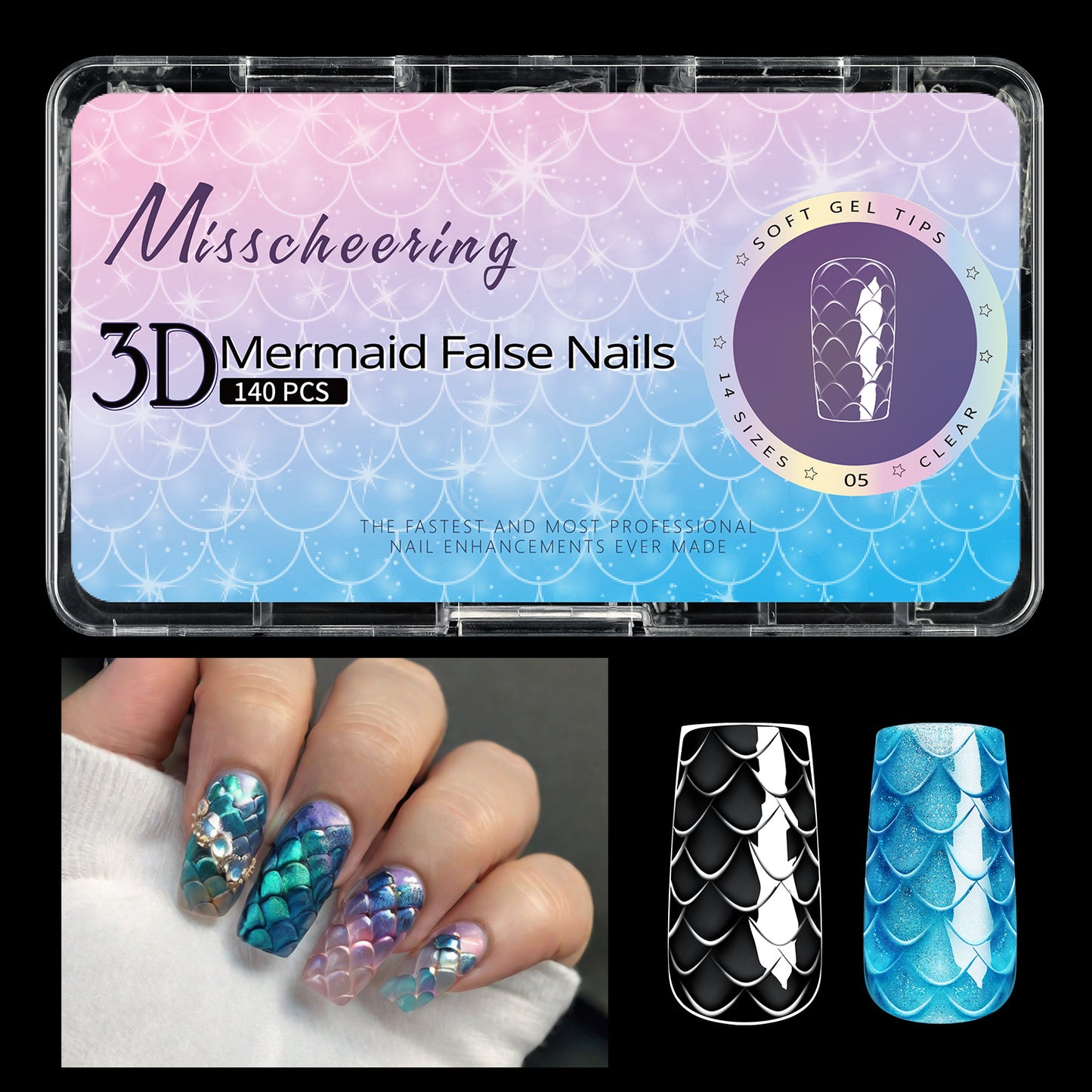 Scale Long Shaping Nail Tip  3D