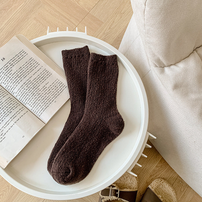 Solid-color Womens Socks Made From Cashmere