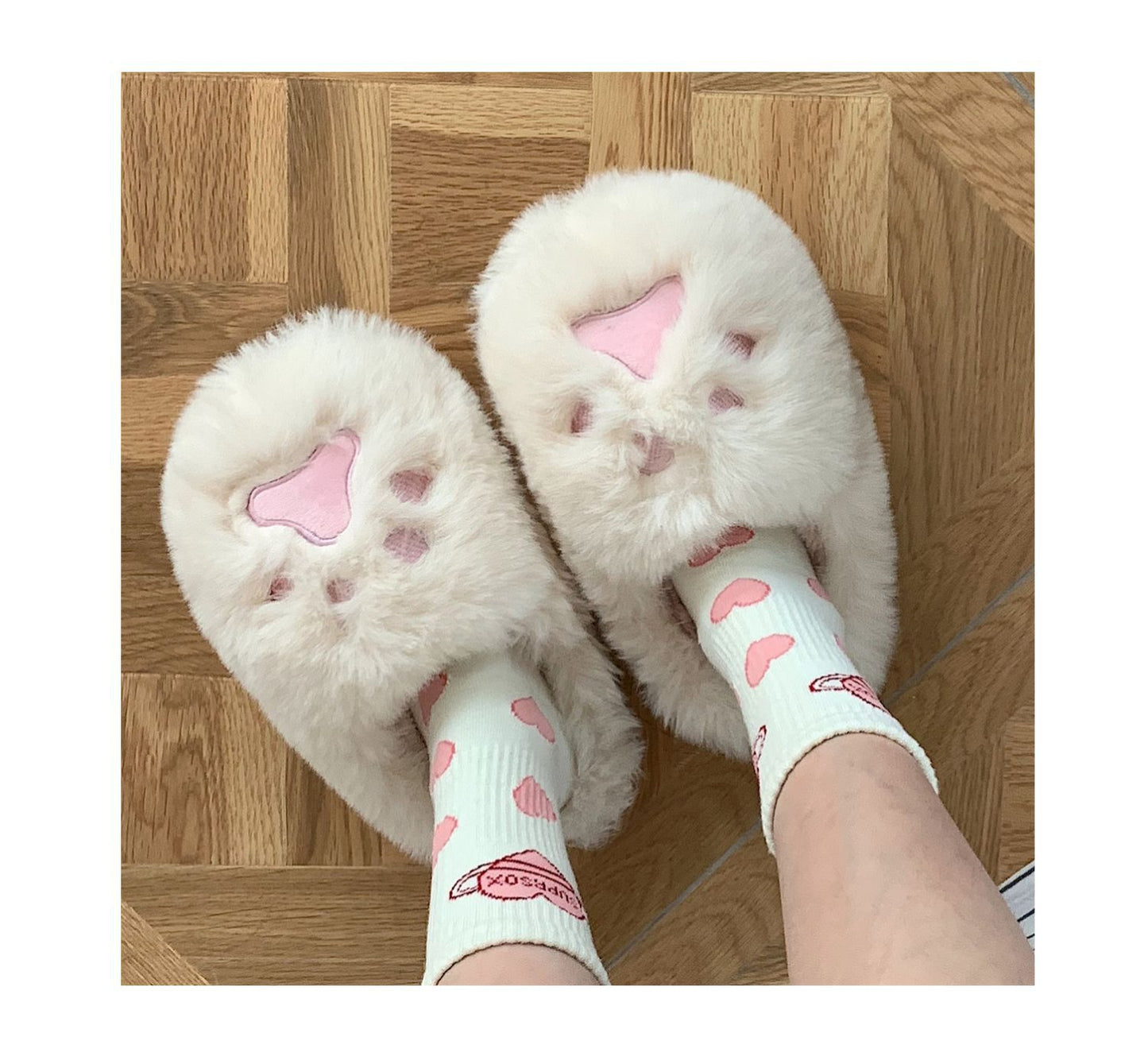 Soft Cat Paw Warm Cotton Slippers