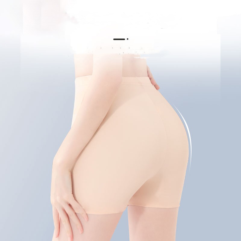 Women's Anti-exposure Ice Silk Safety Pants No Curved-edge High Waist Belly Contracting Shorts