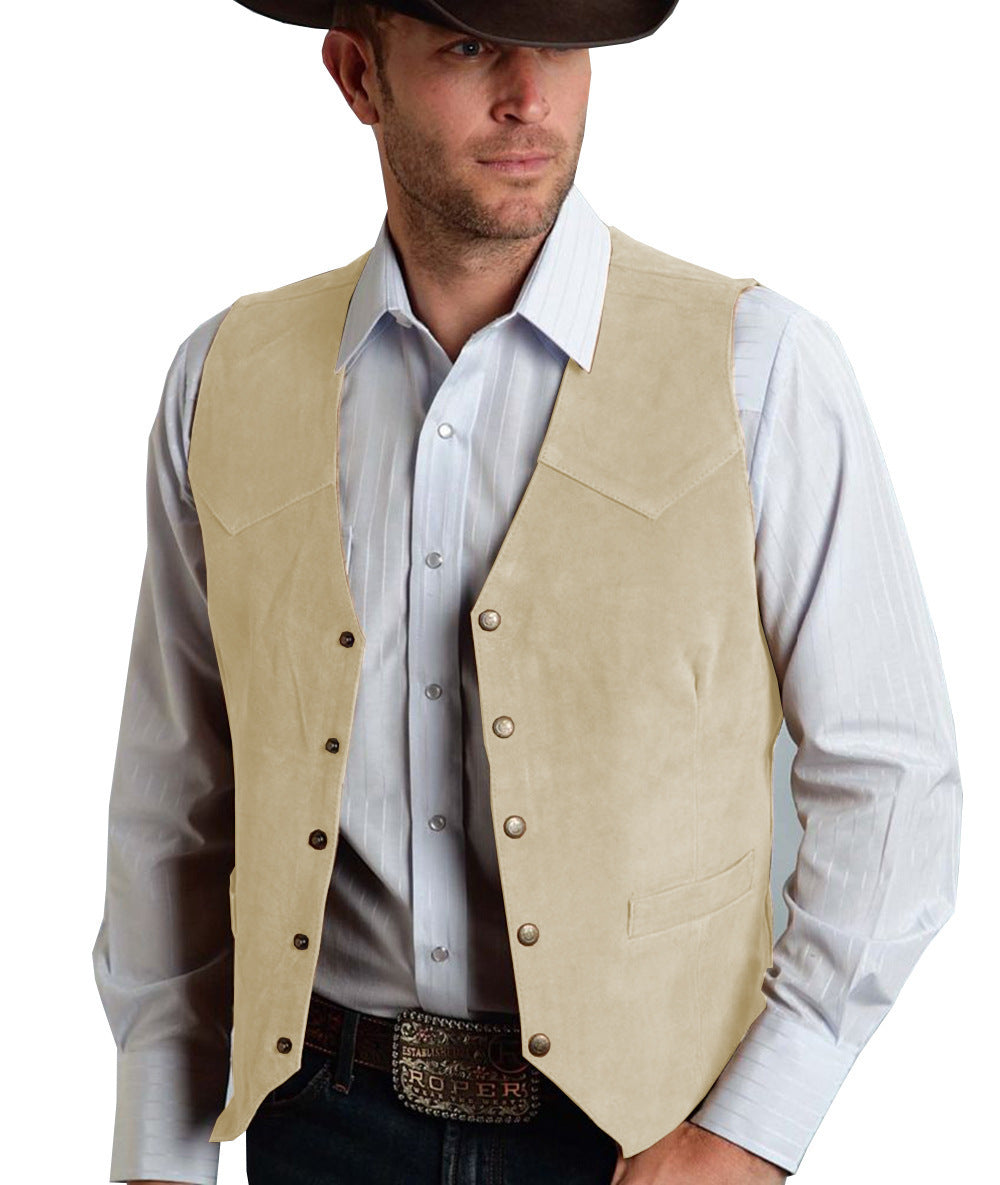Herresæt Metalknæ Suede Vest