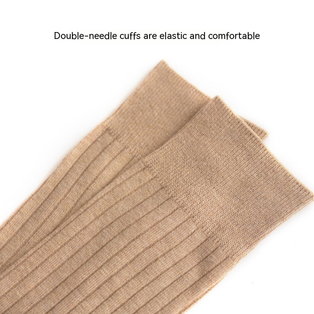 Men's Striped Combed Cotton Double Needle Plus Size Stockings