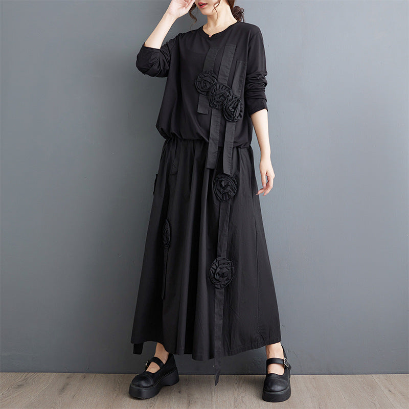 Autumn Fashion Set 3D Floral Two-piece Outfit