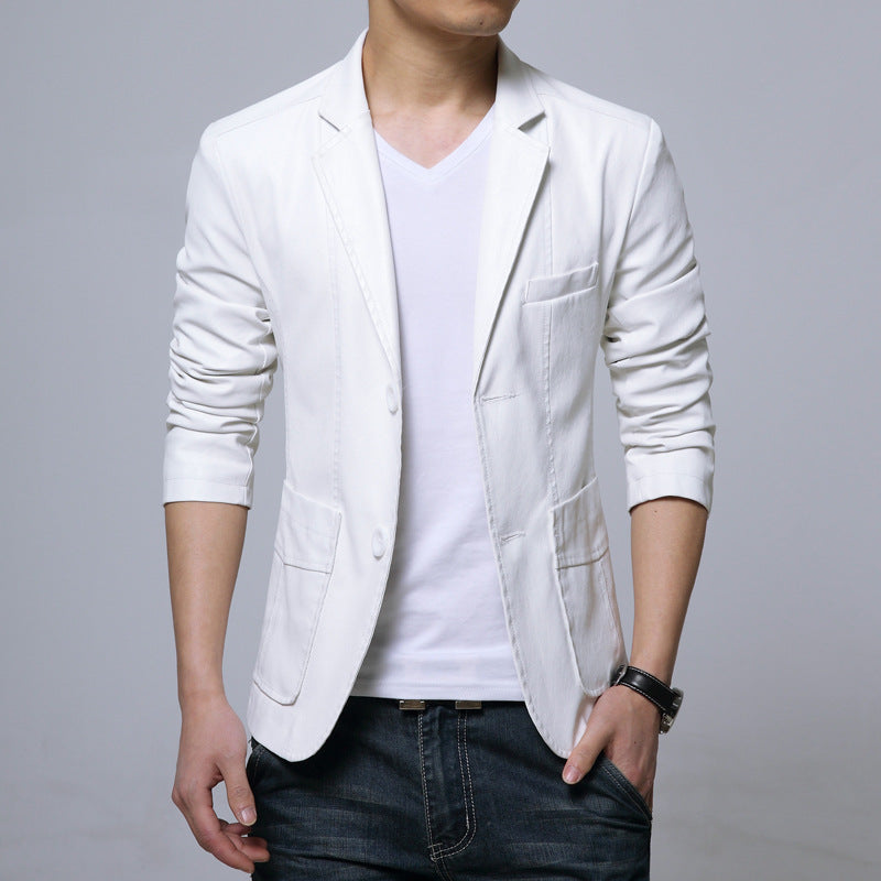 Men's Large Leather Suit Thin Slim Top
