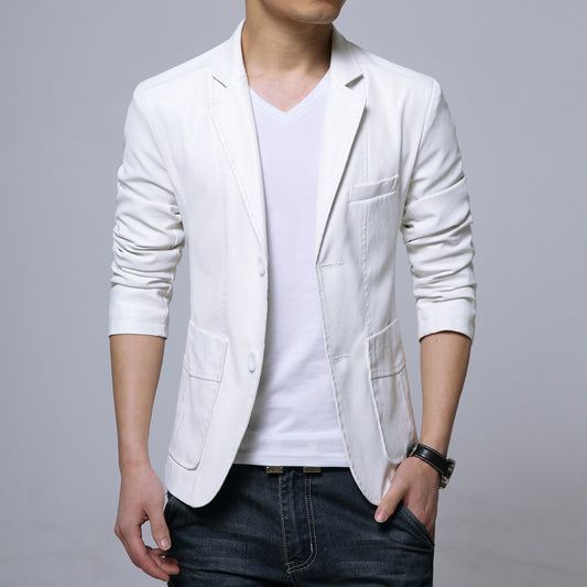 Men's Large Leather Suit Thin Slim Top