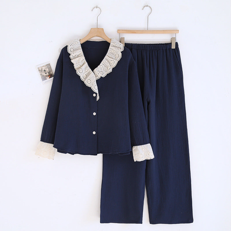 Womens French Romantic Minimalist Home Pajama Set