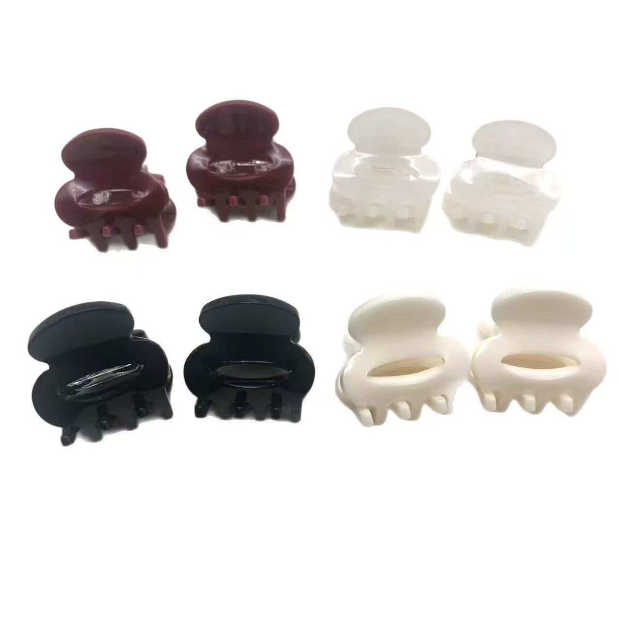 Fashionable Mini Solid-Color Hair Clip With An Elliptical Hollow Design