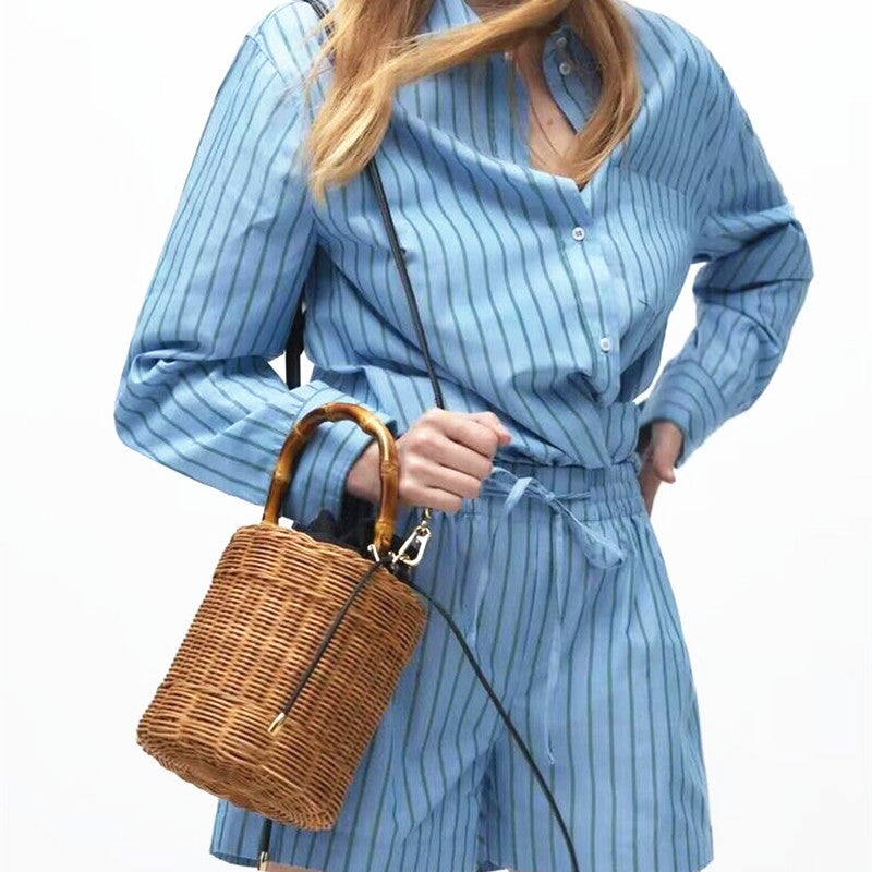 Women's Fashion Simple Rattan Single Shoulder Crossbody Bag