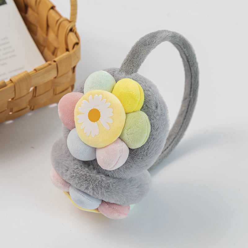 New Children's Plush Earmuffs Cute Sunflower Warm