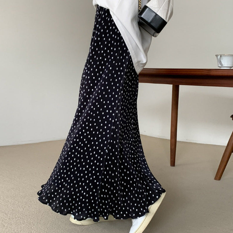 Women's Fashion Pleated Polka Dot Skirt