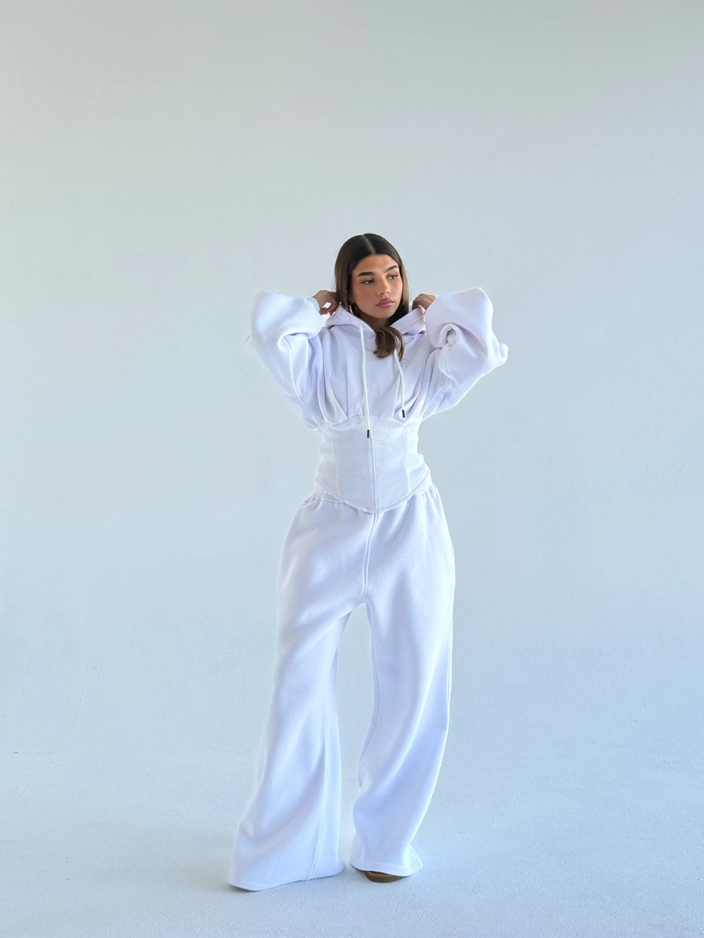 Womens Slim-fit Hoodie And Pants Two-piece Set