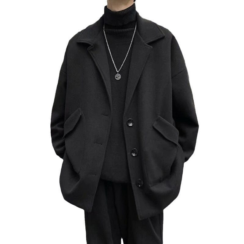 Mens All-match Casual Springfall Relaxed-fit Trench Coat