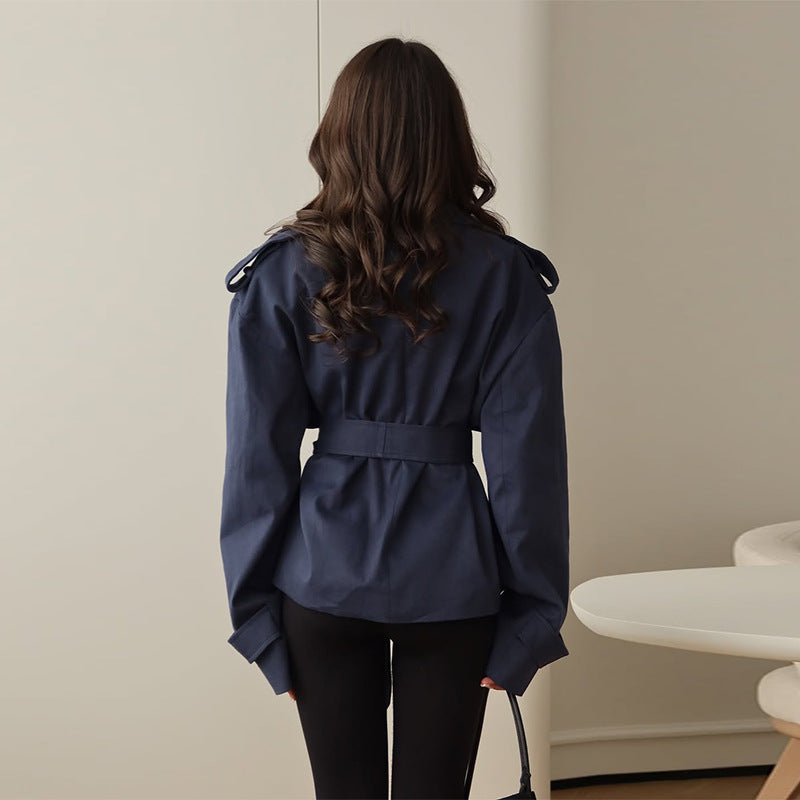 Women's Fashion Waist-controlled Long-sleeved Coat